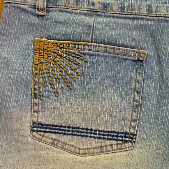 SURFER GIRL denim STRETCH Shorty Shorts 11 13 SUN BEACH WAVES Ron Jon Surf Shop - Picture 4 of 5